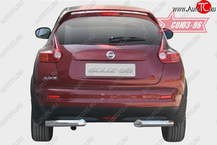 11 987 р. Защита заднего бампера Souz-96 4х2 (d76) Nissan Juke 1 YF15 рестайлинг (2014-2020)  с доставкой в г. Керчь