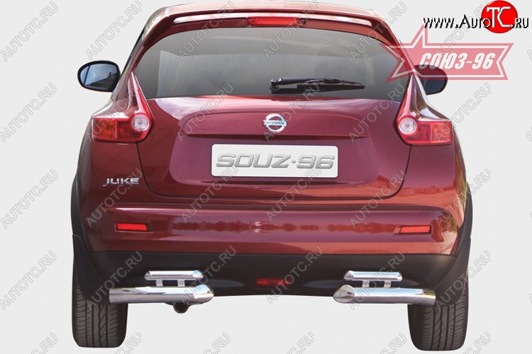 18 359 р. Защита заднего бампера Souz-96 (d76/42) Nissan Juke 1 YF15 рестайлинг (2014-2020)  с доставкой в г. Керчь