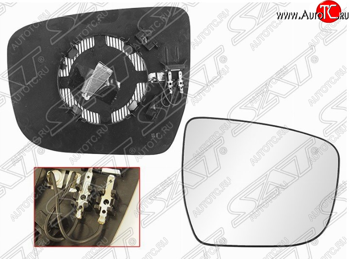 639 р. Правое полотно зеркала SAT (с обогревом) Nissan Qashqai 2 J11 дорестайлинг (2013-2019)  с доставкой в г. Керчь