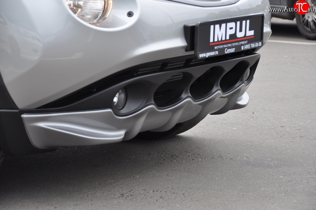 3 999 р. Накладка на передний бампер Impul Nissan Juke 1 YF15 дорестайлинг (2010-2014) (Неокрашенная)  с доставкой в г. Керчь