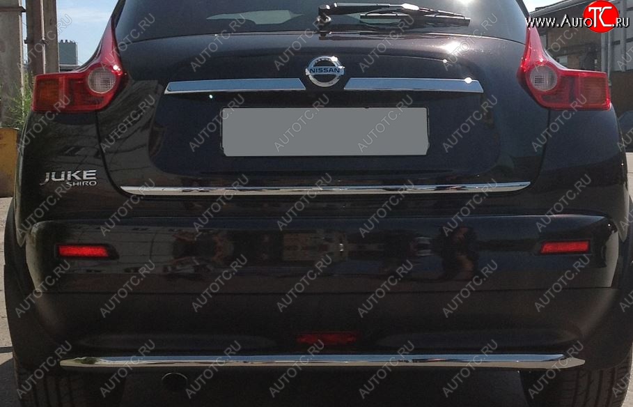 3 049 р. Защита заднего бампера Petroil Tuning (d51, нержавейка)  Nissan Juke  1 YF15 (2010-2014) дорестайлинг  с доставкой в г. Керчь