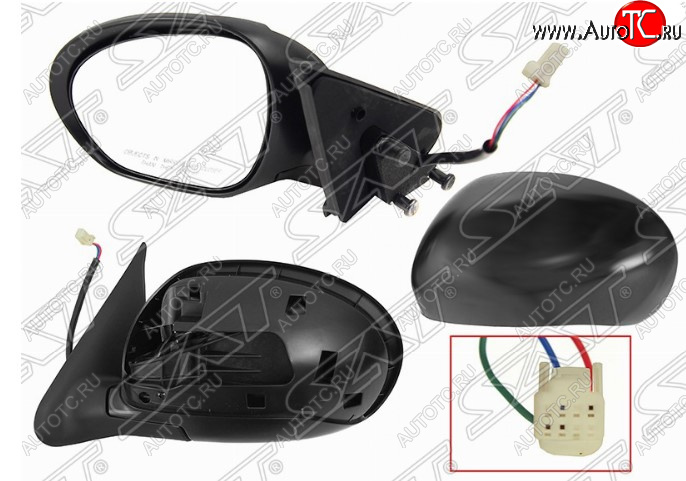 6 699 р. Боковое левое зеркало заднего вида SAT (3 контакта) Nissan Juke 1 YF15 дорестайлинг (2010-2014) (Неокрашенное)  с доставкой в г. Керчь