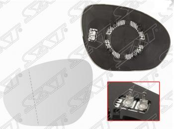 Левое полотно зеркала SAT (сферическое с обогревом) Nissan Juke  1 YF15 (2010-2014) дорестайлинг