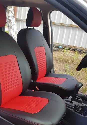 9 449 р. Чехлы для сидений (F15) Lord Autofashion Турин (экокожа) Nissan Juke 1 YF15 дорестайлинг (2010-2014) (Чёрный, вставка красная)  с доставкой в г. Керчь. Увеличить фотографию 3