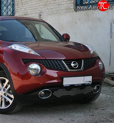 5 246 р. Декоративная вставка воздухозаборника Souz-96 нержавеющая сталь Nissan Juke 1 YF15 дорестайлинг (2010-2014) (Хром 16 мм)  с доставкой в г. Керчь