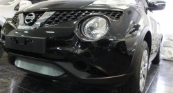 1 539 р. Сетка на бампер (рестайлинг) Russtal (хром) Nissan Juke 1 YF15 дорестайлинг (2010-2014)  с доставкой в г. Керчь. Увеличить фотографию 2