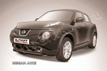 Защита переднего бампера из трубы d76 Slitkoff Nissan Juke  1 YF15 (2010-2014) дорестайлинг