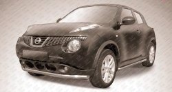 Одинарная защита переднего бампера из трубы диаметром 57 мм Slitkoff Nissan Juke  1 YF15 (2010-2014) дорестайлинг