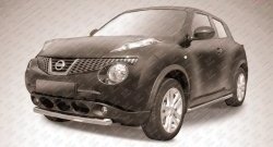 Защита переднего бампера из короткой трубы диаметром 57 мм Slitkoff Nissan Juke  1 YF15 (2010-2014) дорестайлинг