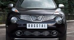 Одинарная защита переднего бампера SLITKOFF диаметром 63 мм (4x4) Nissan Juke  1 YF15 (2010-2014) дорестайлинг