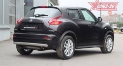 Овальная защита заднего бампера диаметром трубы 75 и 42 мм (4х4) Souz-96 Nissan Juke  1 YF15 (2010-2014) дорестайлинг
