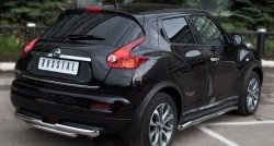 13 999 р. Защита заднего бампера (Ø63 и 42 мм, нержавейка) SLITKOFF  Nissan Juke  1 YF15 (2010-2014) дорестайлинг  с доставкой в г. Керчь. Увеличить фотографию 4