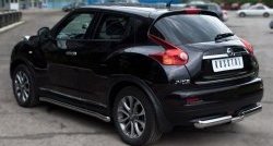 15 699 р. Защита заднего бампера (Ø76 и 42 мм, нержавейка) SLITKOFF  Nissan Juke  1 YF15 (2010-2014) дорестайлинг  с доставкой в г. Керчь. Увеличить фотографию 2