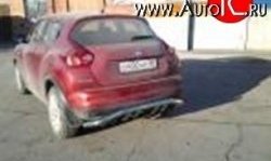 Защита заднего бампера d63.5 мм с изгибом Металл Дизайн Nissan Juke  1 YF15 (2010-2014) дорестайлинг (полированная нержавейка)
