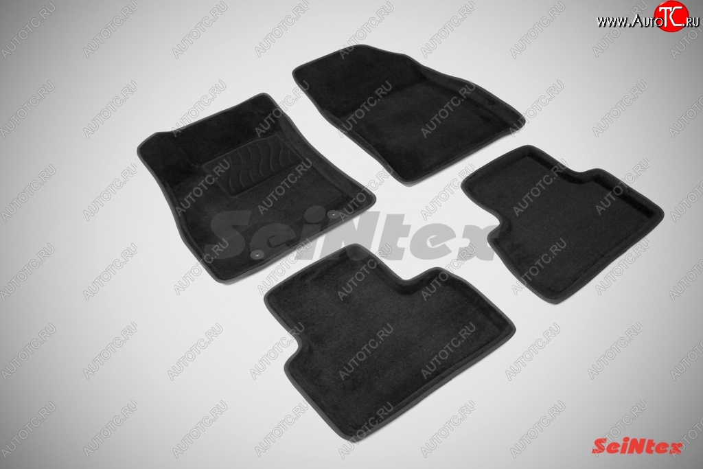 5 449 р. Комплект ковриков в салон 3D с текстильным покрытием Seintex Nissan Juke 1 YF15 дорестайлинг (2010-2014) (черный)  с доставкой в г. Керчь