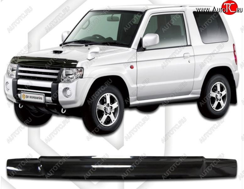 1 899 р. Дефлектор капота CA-Plastic  Nissan Kix (2008-2012) (Classic черный, Без надписи)  с доставкой в г. Керчь