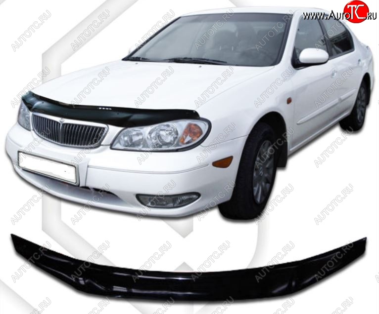 2 799 р. Дефлектор капота (33) CA-Plastic Nissan Maxima A33 рестайлинг (2004-2006) (Classic черный, Без надписи)  с доставкой в г. Керчь