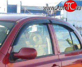 999 р. Комплект дефлекторов окон (ветровиков) 4 шт. (5 дверей) Russtal Nissan Micra K12 5 дв. дорестайлинг (2002-2005)  с доставкой в г. Керчь