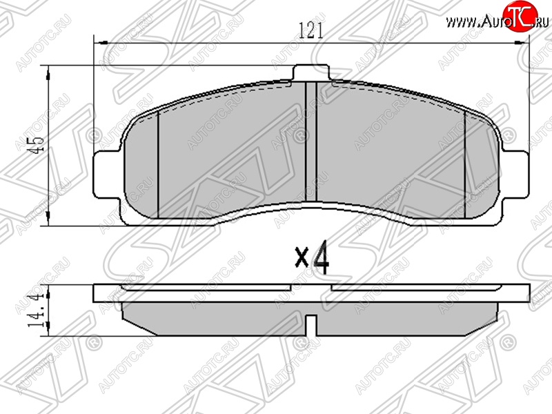 799 р. Колодки тормозные SAT (передние) Nissan Micra K11 5 дв. дорестайлинг (1992-2000)  с доставкой в г. Керчь