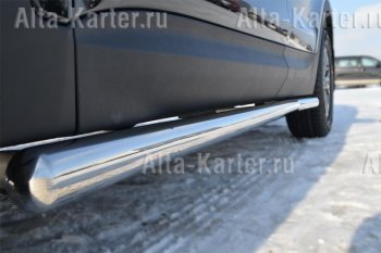 Пороги труба d76 (вариант 3) SLITKOFF Nissan Murano  2 Z51 (2008-2016) дорестайлинг, рестайлинг