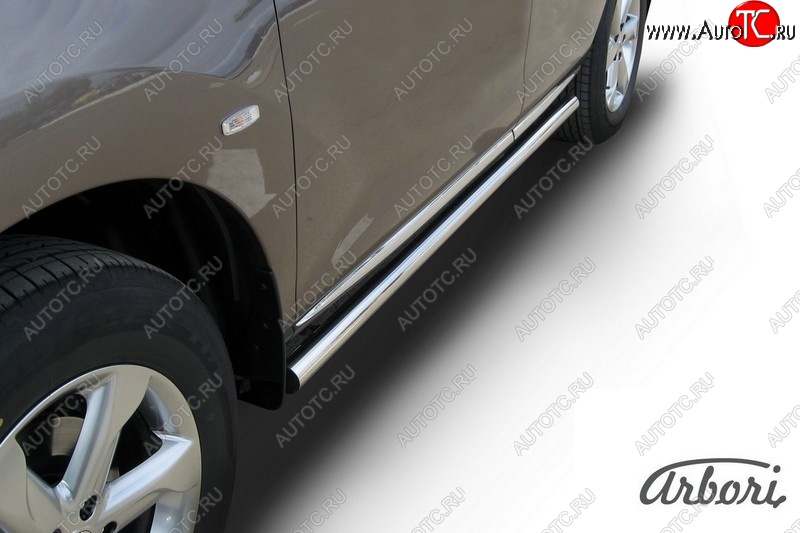 13 499 р. Защита штатных порогов Arbori (нержавейка, d57 mm). Nissan Murano 2 Z51 рестайлинг (2010-2016)  с доставкой в г. Керчь