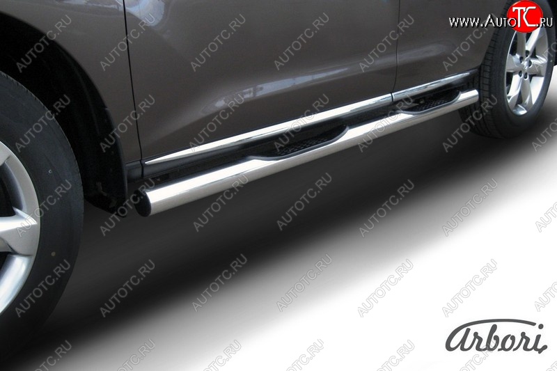 16 109 р. Защита штатных порогов Arbori (с проступью, нержавейка, d76 mm). Nissan Murano 2 Z51 рестайлинг (2010-2016)  с доставкой в г. Керчь