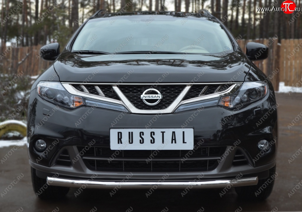 15 249 р. Защита переднего бампера (Ø63 мм, нержавейка) SLITKOFF Nissan Murano 2 Z51 рестайлинг (2010-2016)  с доставкой в г. Керчь
