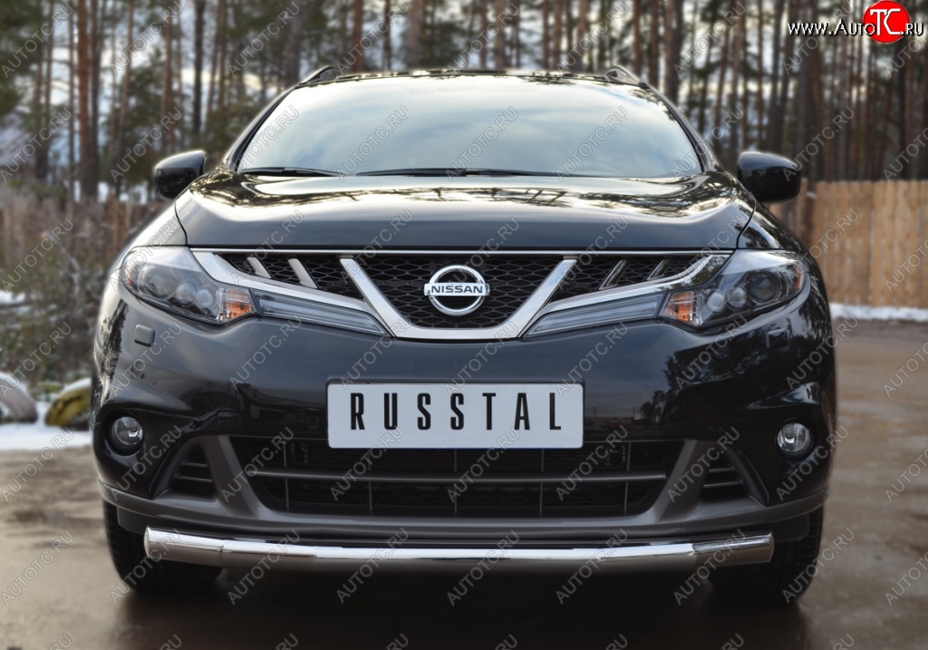 15 549 р. Защита переднего бампера (Ø76 мм, нержавейка) SLITKOFF  Nissan Murano  2 Z51 (2010-2016) рестайлинг  с доставкой в г. Керчь