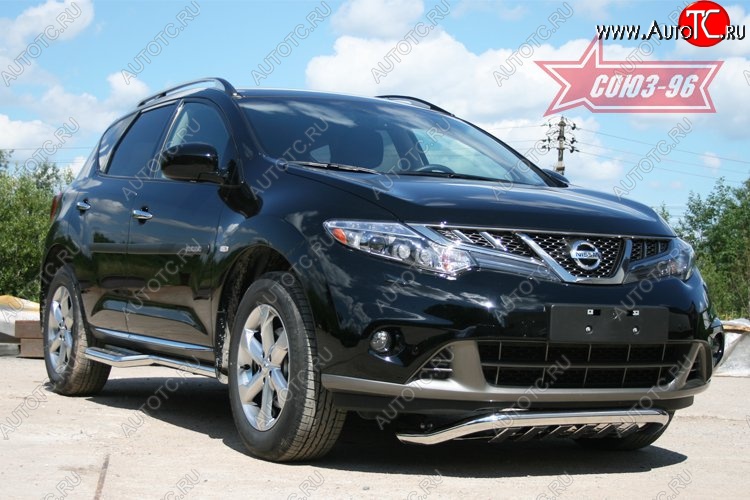 16 649 р. Защита переднего бампера Souz-96 (d60) Nissan Murano 2 Z51 рестайлинг (2010-2016)  с доставкой в г. Керчь
