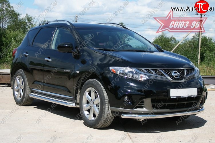 13 859 р. Защита переднего бампера одинарная Souz-96 (d60). Nissan Murano 2 Z51 рестайлинг (2010-2016)  с доставкой в г. Керчь