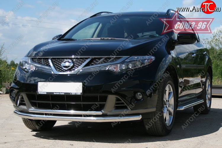 15 929 р. Защита переднего бампера двойная Souz-96 (d460/42) Nissan Murano 2 Z51 рестайлинг (2010-2016)  с доставкой в г. Керчь