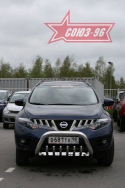 20 654 р. Защита переднего бампера Souz-96 (d76) Nissan Murano 2 Z51 дорестайлинг (2008-2011)  с доставкой в г. Керчь. Увеличить фотографию 2