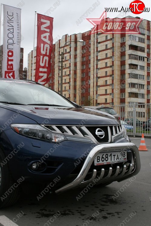20 654 р. Защита переднего бампера Souz-96 (d76) Nissan Murano 2 Z51 дорестайлинг (2008-2011)  с доставкой в г. Керчь