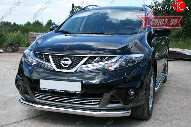 15 929 р. Защита переднего бампера одинарная Souz-96 (d76) Nissan Murano 2 Z51 рестайлинг (2010-2016)  с доставкой в г. Керчь