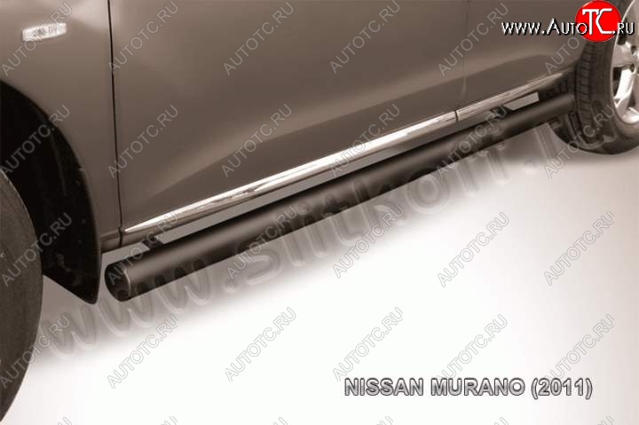 11 499 р. Защита порогов Slitkoff  Nissan Murano  2 Z51 (2010-2016) рестайлинг (Цвет: серебристый)  с доставкой в г. Керчь