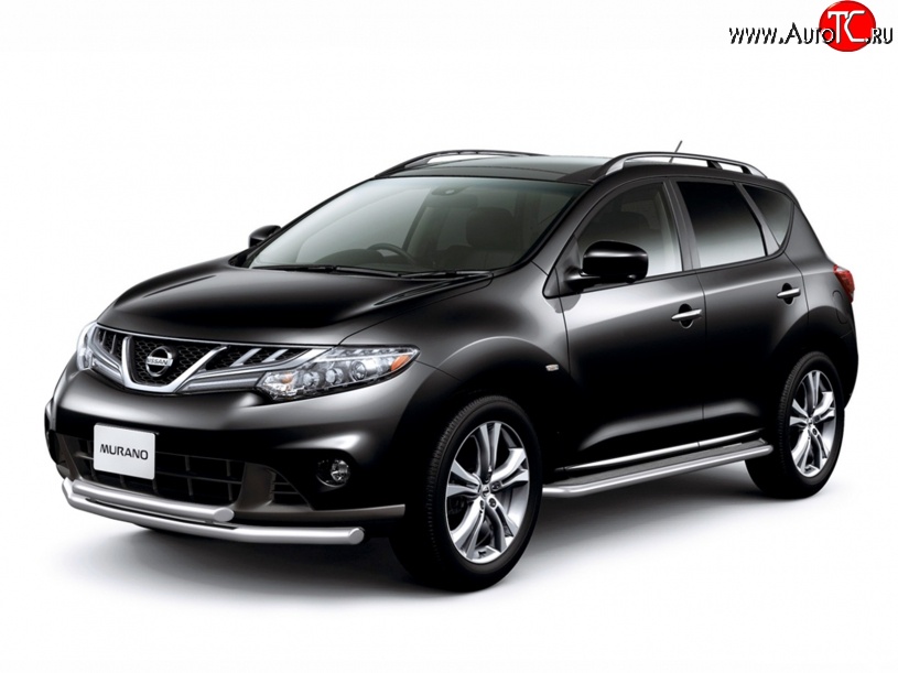 10 899 р. Широкая защита порогов Petroil Tuning Nissan Murano 2 Z51 рестайлинг (2010-2016)  с доставкой в г. Керчь