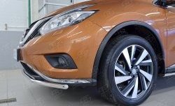 15 249 р. Защита переднего бампера (Ø42 мм, нержавейка) SLITKOFF  Nissan Murano  3 Z52 (2015-2022) дорестайлинг  с доставкой в г. Керчь. Увеличить фотографию 3