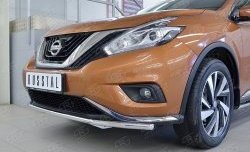 15 249 р. Защита переднего бампера (Ø42 мм, нержавейка) SLITKOFF  Nissan Murano  3 Z52 (2015-2022) дорестайлинг  с доставкой в г. Керчь. Увеличить фотографию 4