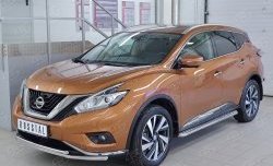 18 999 р. Защита переднего бампера (2 трубыØ42 мм, нержавейка) SLITKOFF Nissan Murano 3 Z52 дорестайлинг (2015-2022)  с доставкой в г. Керчь. Увеличить фотографию 2