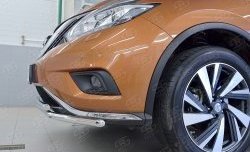 18 999 р. Защита переднего бампера (2 трубыØ42 мм, нержавейка) SLITKOFF Nissan Murano 3 Z52 дорестайлинг (2015-2022)  с доставкой в г. Керчь. Увеличить фотографию 3