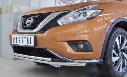 18 999 р. Защита переднего бампера (2 трубыØ42 мм, нержавейка) SLITKOFF Nissan Murano 3 Z52 дорестайлинг (2015-2022)  с доставкой в г. Керчь. Увеличить фотографию 4