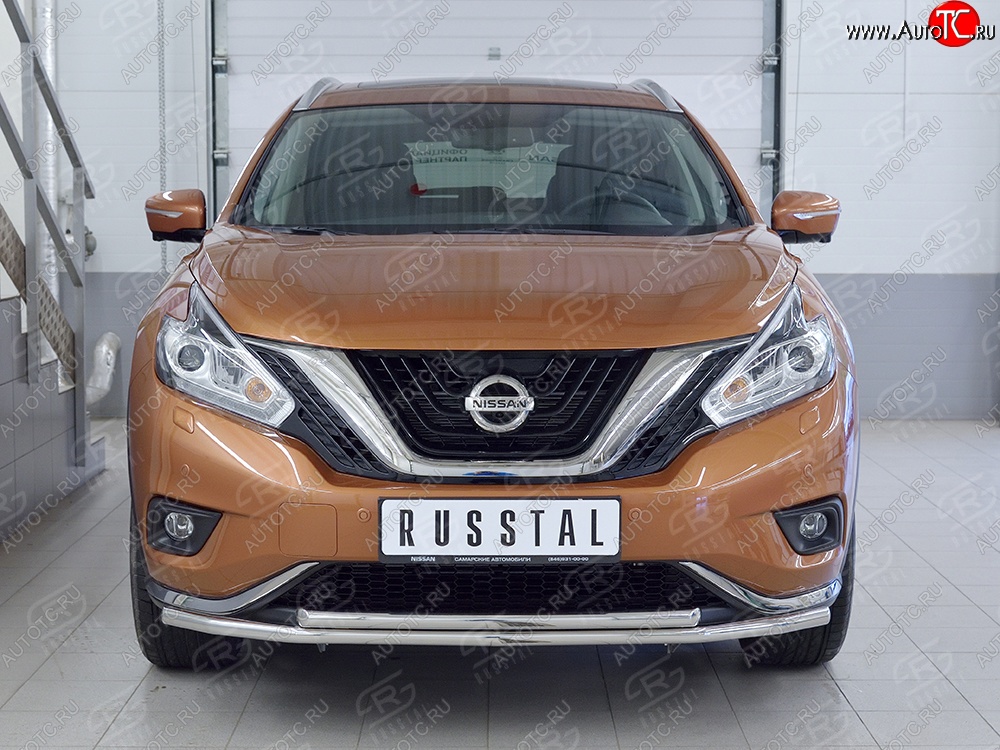 18 999 р. Защита переднего бампера (2 трубыØ42 мм, нержавейка) SLITKOFF Nissan Murano 3 Z52 дорестайлинг (2015-2022)  с доставкой в г. Керчь