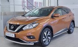 16 849 р. Защита переднего бампера (Ø63 мм, нержавейка) SLITKOFF Nissan Murano 3 Z52 дорестайлинг (2015-2022)  с доставкой в г. Керчь. Увеличить фотографию 2