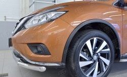 19 999 р. Защита переднего бампера (2 трубыØ63 и 42 мм, нержавейка) SLITKOFF  Nissan Murano  3 Z52 (2015-2022) дорестайлинг  с доставкой в г. Керчь. Увеличить фотографию 3