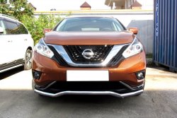 Защита переднего бампера из изогнутой трубы диаметром 57 мм Slitkoff Nissan Murano  3 Z52 (2015-2022) дорестайлинг