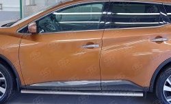 19 399 р. Защита порогов из овальной трубы диаметром 120x60 мм с проступью Russtal Nissan Murano 3 Z52 рестайлинг (2020-2025)  с доставкой в г. Керчь. Увеличить фотографию 3