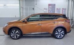 16 649 р. Защита порогов из овальной трубы диаметром 75x42 мм с проступью Russtal Nissan Murano 3 Z52 рестайлинг (2020-2025)  с доставкой в г. Керчь. Увеличить фотографию 2