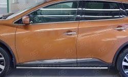 16 649 р. Защита порогов из овальной трубы диаметром 75x42 мм с проступью Russtal Nissan Murano 3 Z52 рестайлинг (2020-2025)  с доставкой в г. Керчь. Увеличить фотографию 3