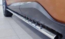 16 649 р. Защита порогов из овальной трубы диаметром 75x42 мм с проступью Russtal Nissan Murano 3 Z52 рестайлинг (2020-2025)  с доставкой в г. Керчь. Увеличить фотографию 4