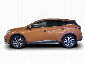 22 999 р. Широкая защита порогов с трубой диаметром 42 мм SLITKOFF v2  Nissan Murano  3 Z52 (2015-2025) дорестайлинг, рестайлинг  с доставкой в г. Керчь. Увеличить фотографию 2